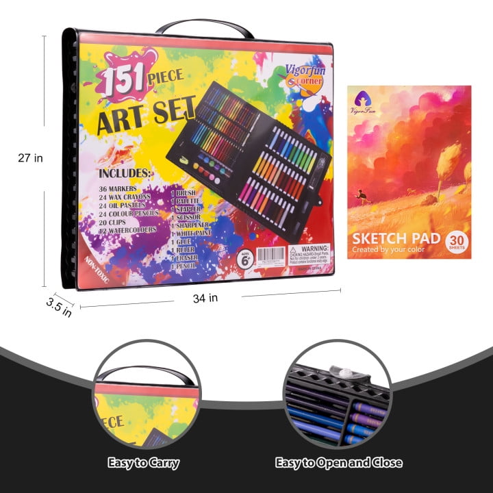 Art Supplies Set 151 Pieces With Easel And Carry Case photo 5