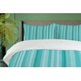 thumbnail image 4 of Ambesonne Aqua Duvet Cover Sets, Ocean Inspired Blue Lines, 2-Queen, Turquoise Pale Blue, 4 of 7