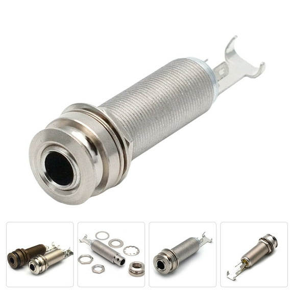 TABLZONE Metal Output Jack for Electric Guitar 1-Pack Endpin Connector with Plug and Socket 6.2x0.6in
