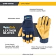 thumbnail image 3 of Guantes de trabajo Wells Lamont de piel resistente con forma de palma para hombre, color azul XL, 3 of 6