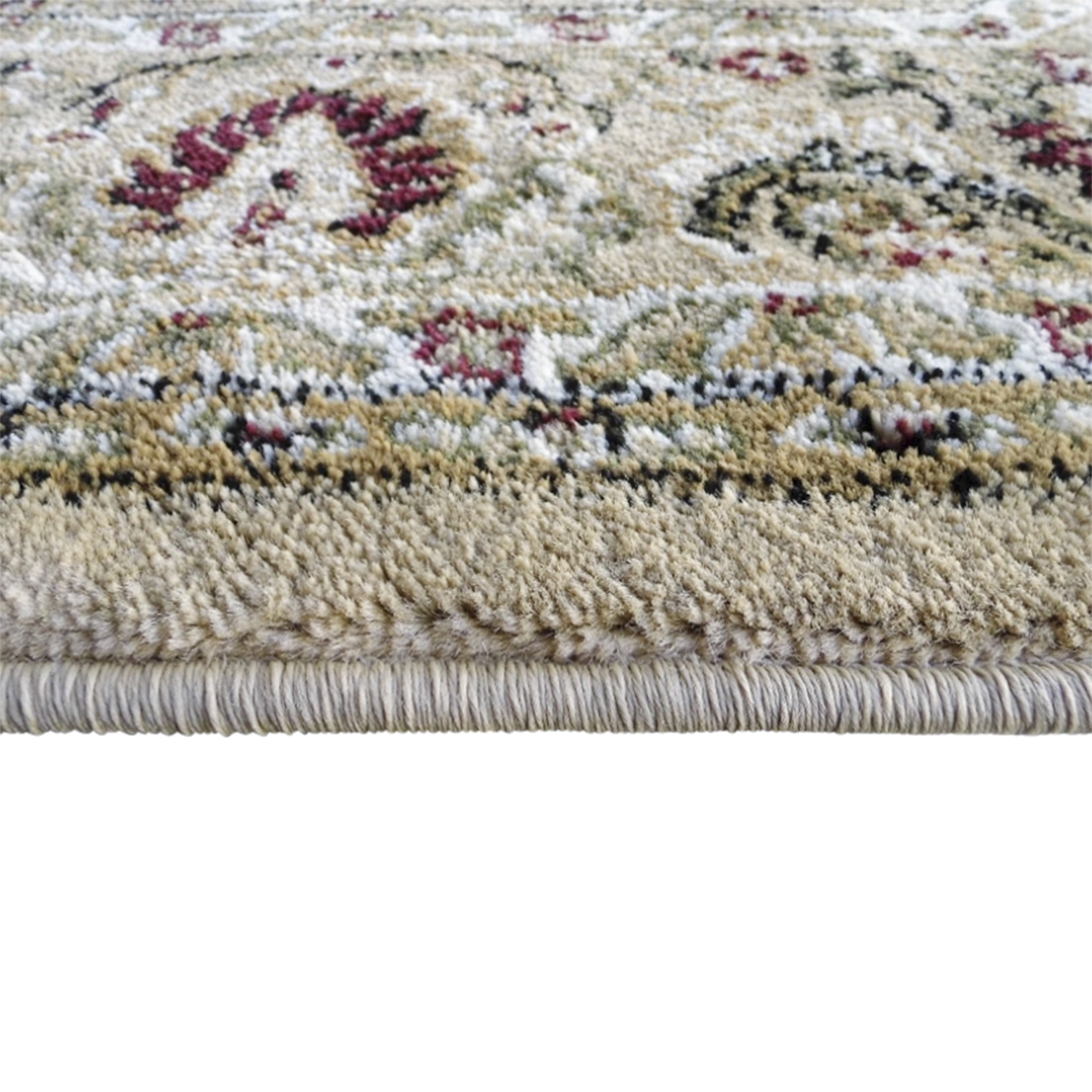 Flash Furniture Mersin Collection Octagonal Traditional Black, Burgundy, Green, Beige, Ivory Area Rug, 7' x 7'