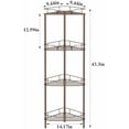 thumbnail image 7 of 4 Tier Floor Standing Corner Shower Caddy Organizer Shelf with Hooks, Bathroom Shelves Stand Rack, Coffee, 7 of 7