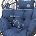 thumbnail image 3 of POCASSY Single Wicker Egg Chair with Cushion and Gliding Base, 3 of 6