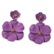 thumbnail image 5 of Pendientes colgantes de flores, pendientes de botón, pendientes colgantes románticos mate Violeta, 5 of 9