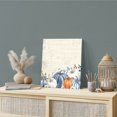 thumbnail image 2 of Wall Art Prints, Thanksgiving Pumpkin Framed Canvas Prints for Bedroom Living Room Bathroom Office, Fall Blue White Orange Plants Gallery Wrap Wall Art Poster for Gifts Home Decor 12"x12", 2 of 9