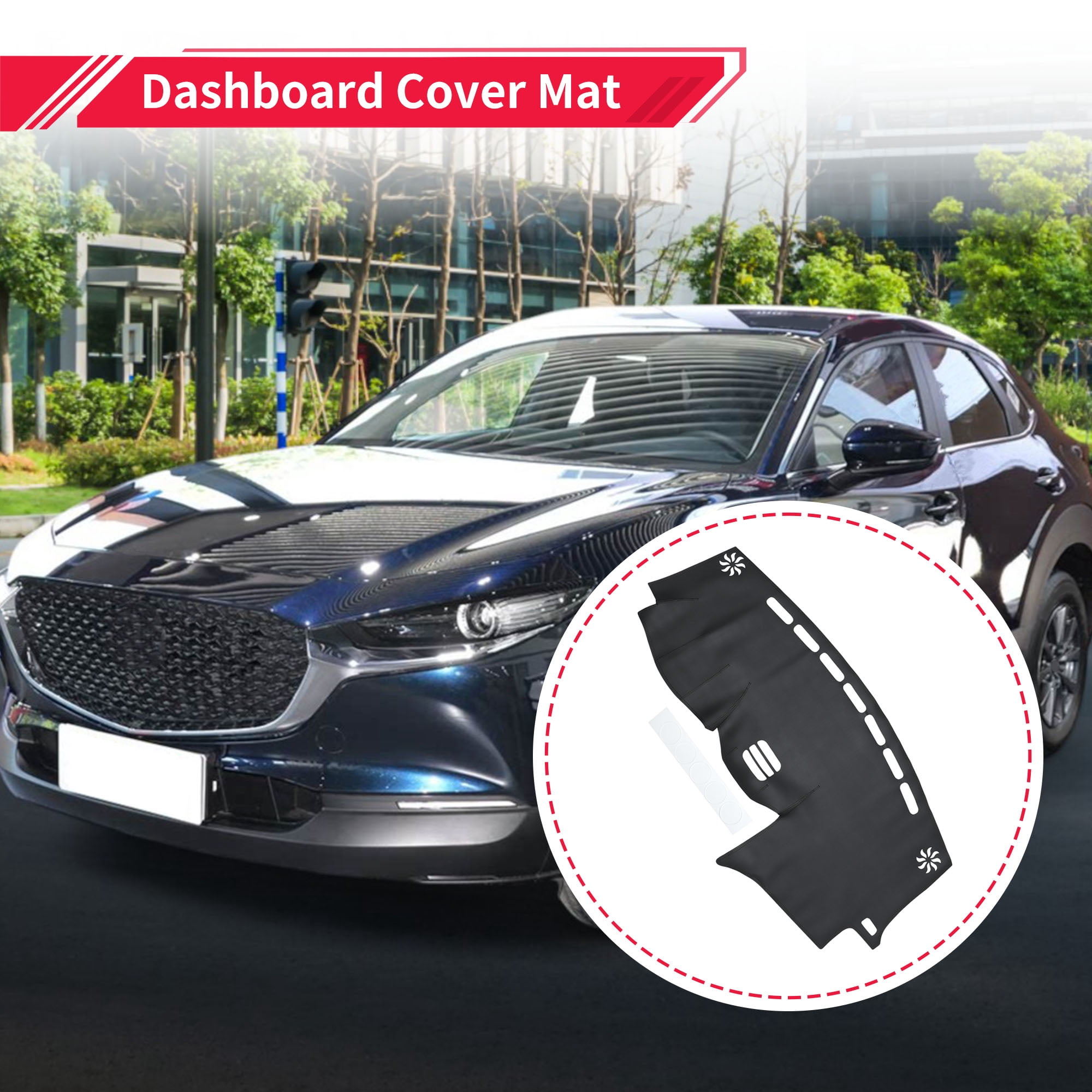 Dashboard Cover Dash Cover Mat Carpet for Lexus RX330 2004-2006 Black Faux Leather 1 Pc Anti-Slip Car Interior