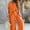Orange, variant on ZEHJUHAN Women's Solid Color 2-Piece Outfit - V-Neck Short Sleeve Top & Drawstring Wide Leg Pants Set White,M