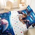 thumbnail image 4 of spefrowx Dreamy Sea Axolotl Twin Bedding for Kids, Vibrant Coral Jellyfish Shark Bedding Comforter Set, Polka Dot Reversible, 7pcs, 4 of 6