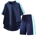 thumbnail image 6 of hotojiny Mens Short Sets 2 Piece Outfits Casual Summer Tracksuits Fashion Short Sleeve T Shirt and Shorts Set Sweatsuit(Dark Blue,3X-Large), 6 of 6