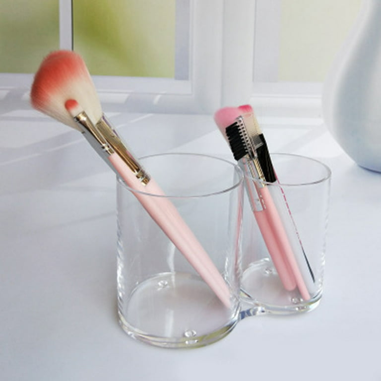 Plastic Make Up Brush Holder with Rose Bottom