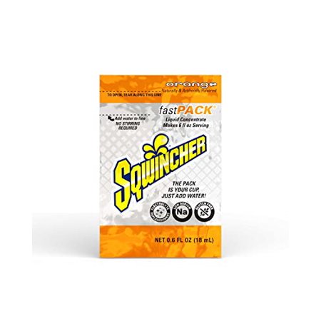 UPC 075880000648 product image for Sqwincher Fast Pack Liquid Concentrate  Orange  .6 fl oz (4 Packs of 50) | upcitemdb.com