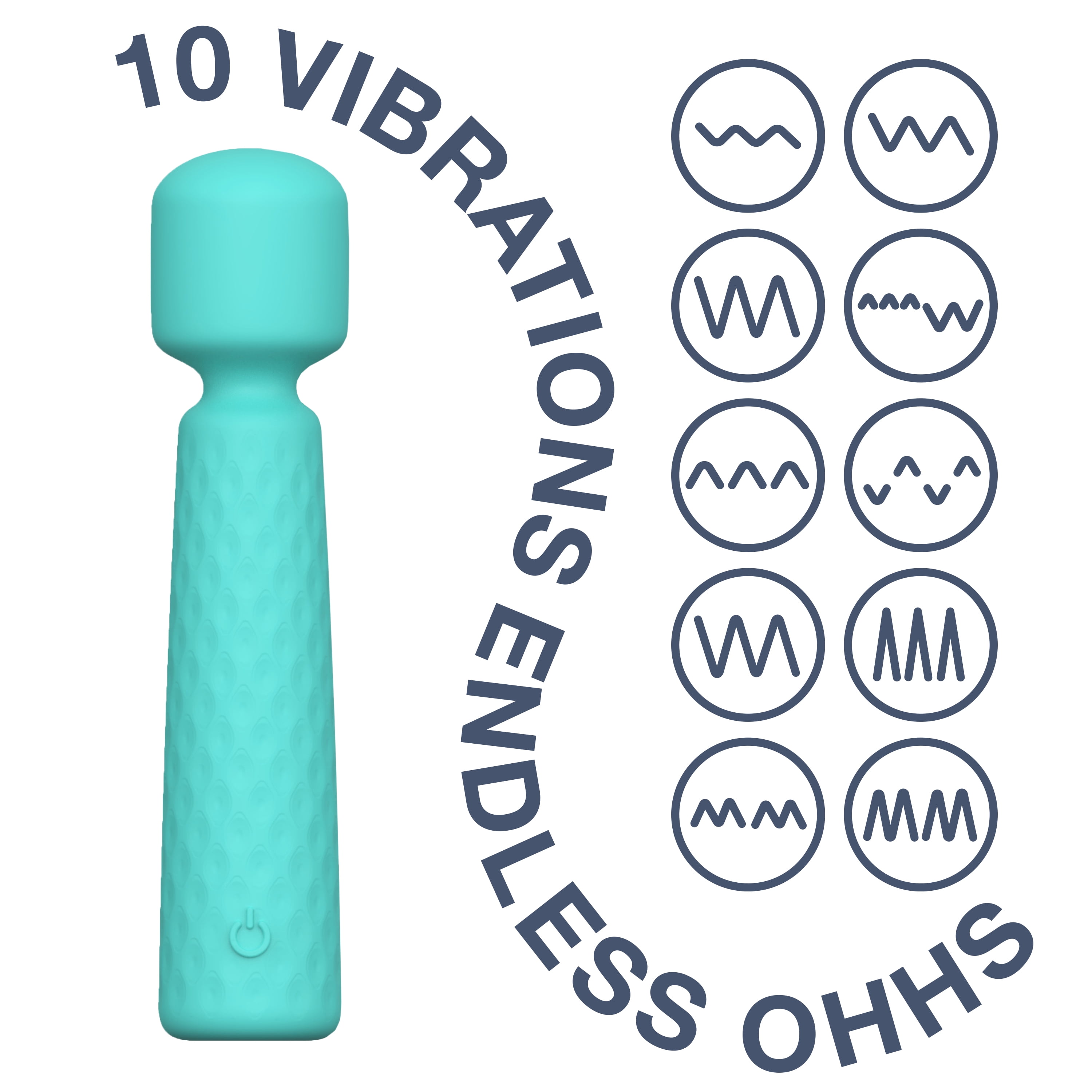 plusOne High Intensity Personal Massager, Vibrating Handheld Wand, 10  Vibration Settings, Waterproof - Walmart.com