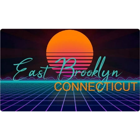 

East Brooklyn Connecticut 4 X 2.25-Inch Fridge Magnet Retro Neon Design