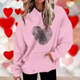 thumbnail image 2 of ABATAB Hooded Sweatshirt for Women Valentine's Day Graphic Print Lightweight Pullover Long Sleeve Loose Fit Tops with Pockets, 2 of 5