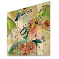thumbnail image 2 of Designart 'Vital Wild Spring Leaves and Wildflowers III' Modern Print on Natural Pine Wood, 2 of 5