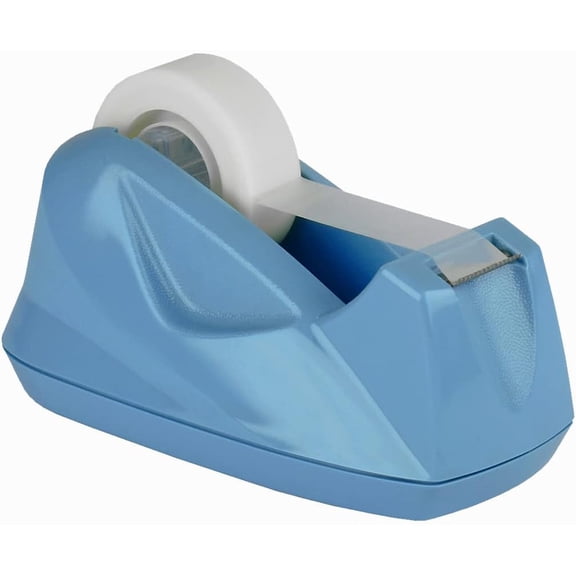Acrimet Premium Desktop Tape Dispenser, Plastic, Non-Skid Base (Heavy Duty) (Light Blue Color)