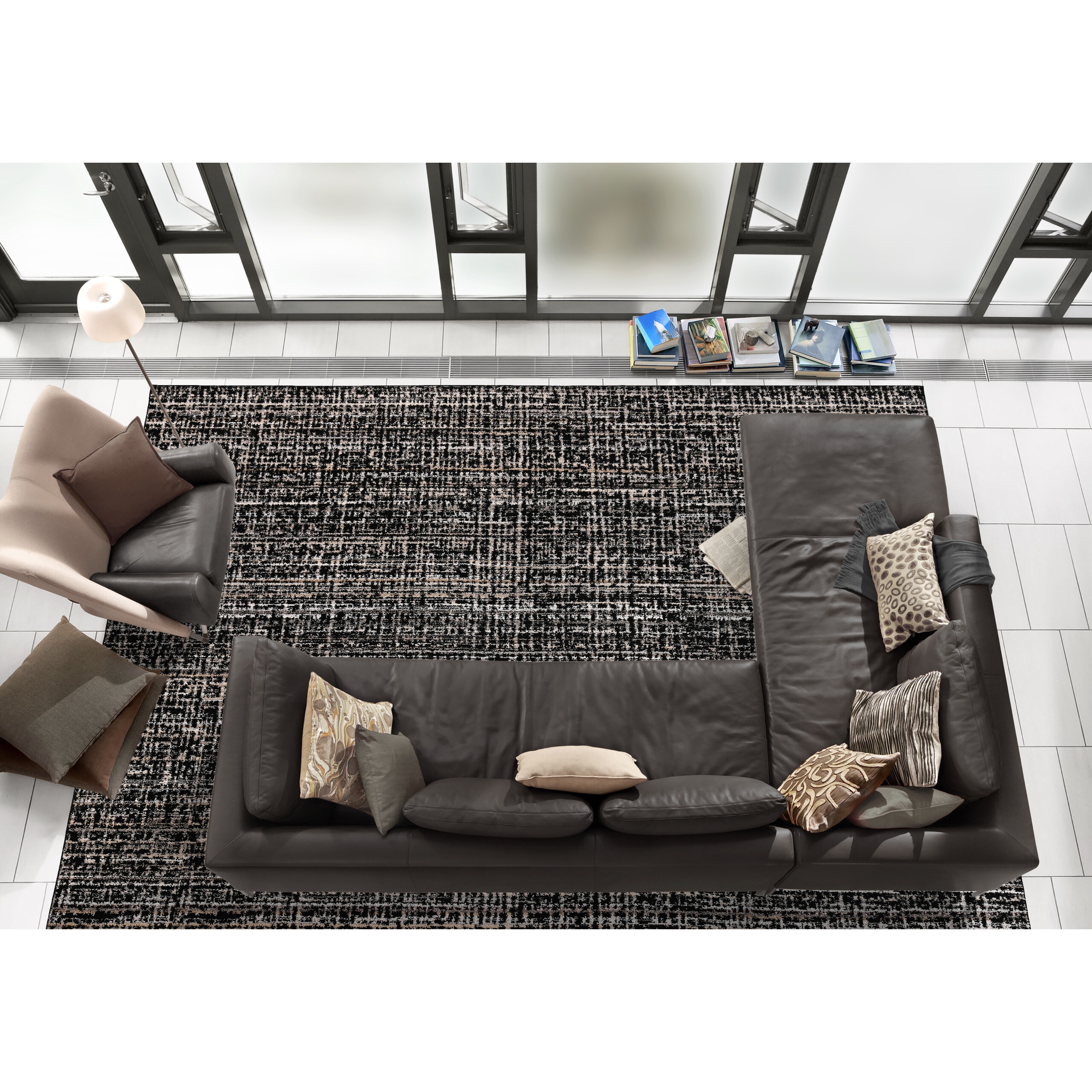 Garland Rug Rumba Polypropylene Black/Earth Tone Square Indoor Area Rug, 12' x 12'