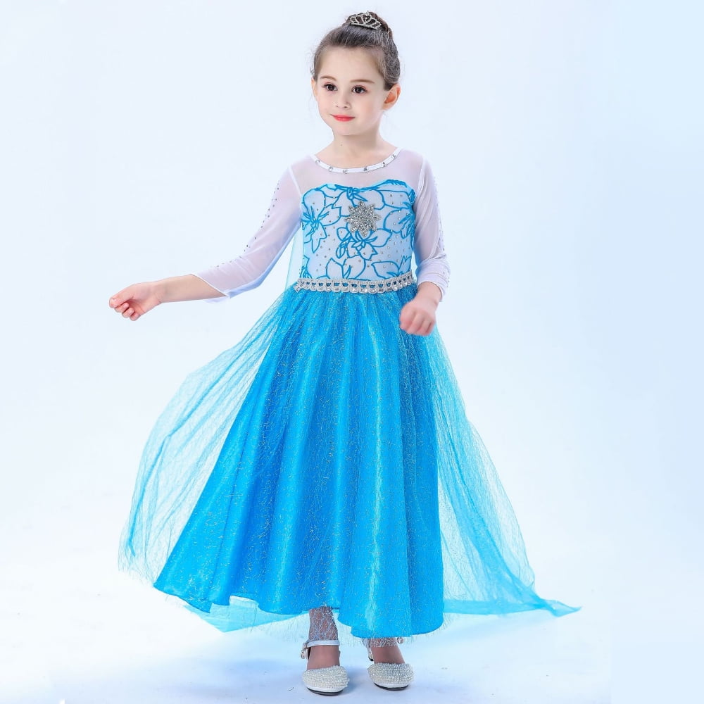 Girls World Book Day Costume Frozen Princess Coat Tulle Fancy Dress Up Toddler 