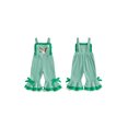 thumbnail image 2 of BemeyourBBs ﻿Toddler Baby Girls Duck Outfit Waffle Knit Striped Romper Overalls Cute Infant Mallard Embroidery Sleeveless Square Neck Bell Bottoms Jumpsuit One Piece Spring Summer Clothes, 2 of 9
