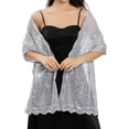 thumbnail image 5 of HNMKIU Wraps Women Sequins Moon Scarves Evening Dress Shawls Elegant Glitter Wrap Stole Accessory for Party Wedding Silver,One Size, 5 of 8