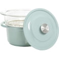 thumbnail image 3 of Kenmore Elite Oak Park 5 Quart Enameled Cast Iron Casserole with Lid and Glass Steamer in Light Blue, 3 of 4
