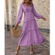 thumbnail image 5 of Vestido Largo Floral, Volantes De Vestido Largo Para Mujer Para Fiesta ANGGREK Púrpura XL, 5 of 6