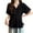 Black, variant on Blouses for Women Dressy Casual Oversize Short Sleeve V Neck T Shirts Ruffle Summer Tunics 2025 Womens Clothes