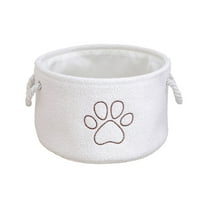 CASAFUN Ruond Dog Basket,Dog Toy Bin,Dog Storage Basket Organizer,Soft Coating Puppy Storage Bin with Handles,Dog room decor,Dog Toys,Books,Kid's Gifts Basket