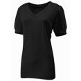 thumbnail image 4 of Womens Casual Cropped T Shirts V Neck Swiss Dot Puff Sleeve Crop Tops Summer Loose Basic Tees Tshirts, 4 of 5