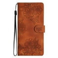 thumbnail image 2 of Leather For iPhone 16e Case Cherry Blossom&Butterfly Embossed Flip Wallet Leather Case with Card Holder Magnetic Closure Shockproof Kickstand Protective Phone Cases Cover,Brown,For iPhone 16e, 2 of 8
