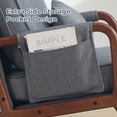 thumbnail image 4 of Bonzy Home Mid-Century Modern Accent Chair Set of 2, Comfy Upholstered Lounge Reading Armchair with Side Storage Pocket & Lumbar Cushion, for Living Room Bedroom, Gray, 4 of 9