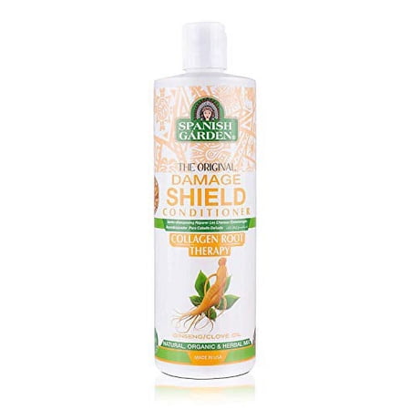 Spanish Garden Damage Shield Conditioner| Collagen Root Therapy with Organic Oils, Natural Vitamins, and Herbal Extracts | For Weak & Fragile Hair, 16 oz