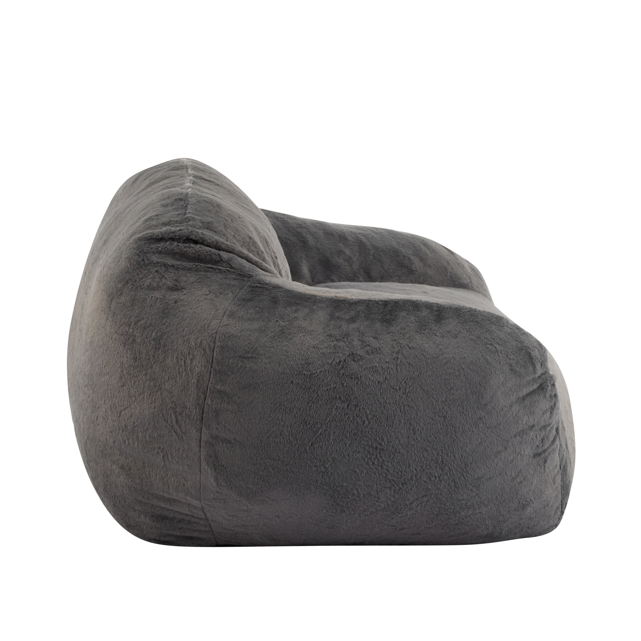 Christopher Knight Home Bean Bag Chair Velvety Faux-Fur Upholstery, Gray