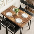 thumbnail image 5 of 5-Piece Dining Table Set for 4, Small Square Kitchen Table with Upholstered Chairs, Space-Saving Dinette for Apartments and Breakfast Nooks, 5 of 8