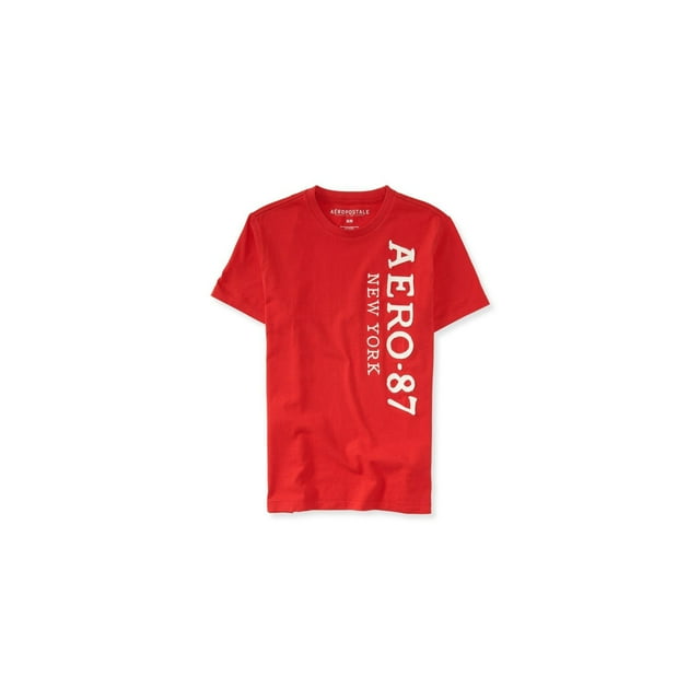 Camiseta adornada Aeropostale con logotipo vertical para hombre rojo XS
