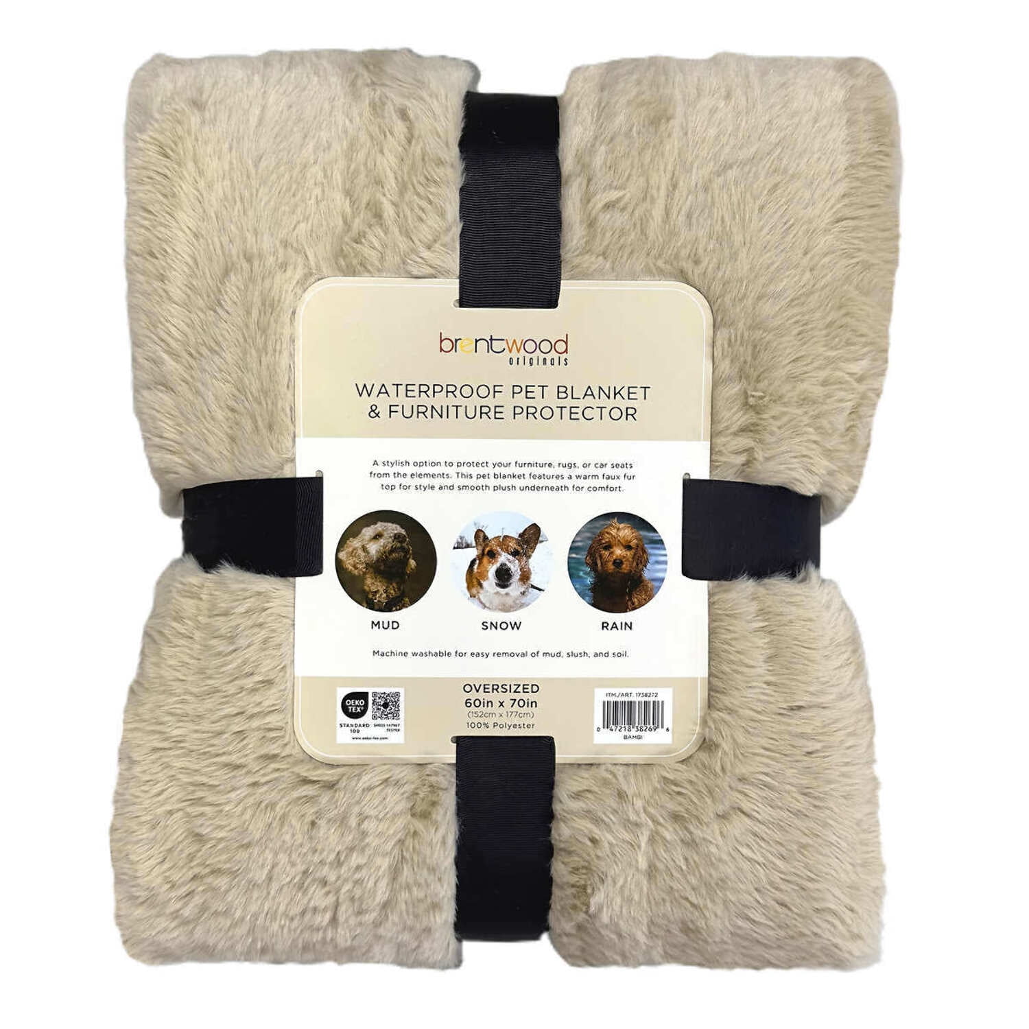 Brentwood Originals Waterproof Memory Foam Faux Fur Pet Mat