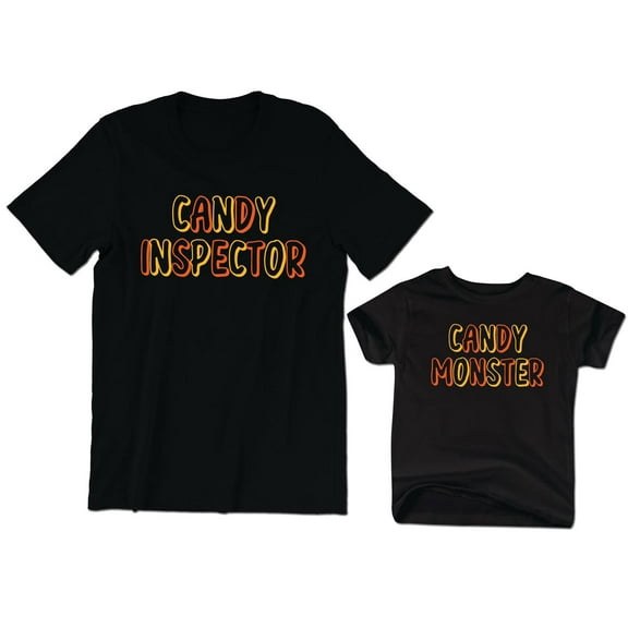 Candy Inspector Women's T-Shirt Funny Cute Candy Monster Kids Toddler Shirt Baby Bodysuit Halloween Family Matching Mommy Daughter Son Outfits