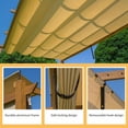 thumbnail image 5 of Domi Outdoor Living 9’ x 13’ Outdoor Retractable Pergola Against The Wall w/ Weather-Resistant Canopy Aluminum Garden Pergola Patio Grill Gazebo for Courtyard(Teak Coated), 5 of 5