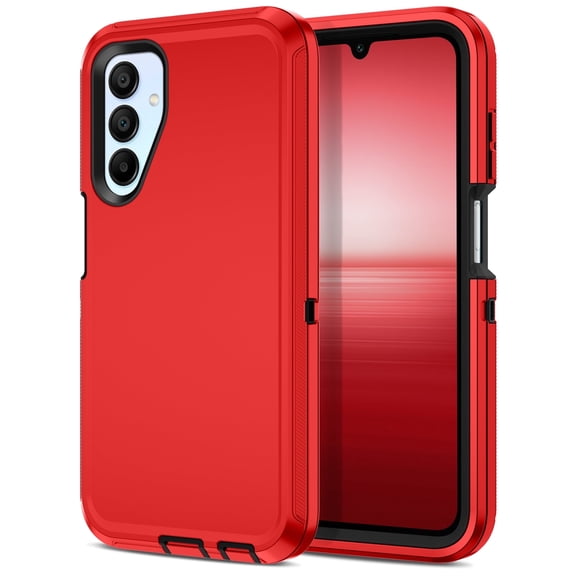 Petocase for Samsung Galaxy A15 5G Case,Shockproof Dust/Drop Proof 3-Layer Protection [Without Screen Protector] Rugged Heavy Duty Durable Cover Case,Red