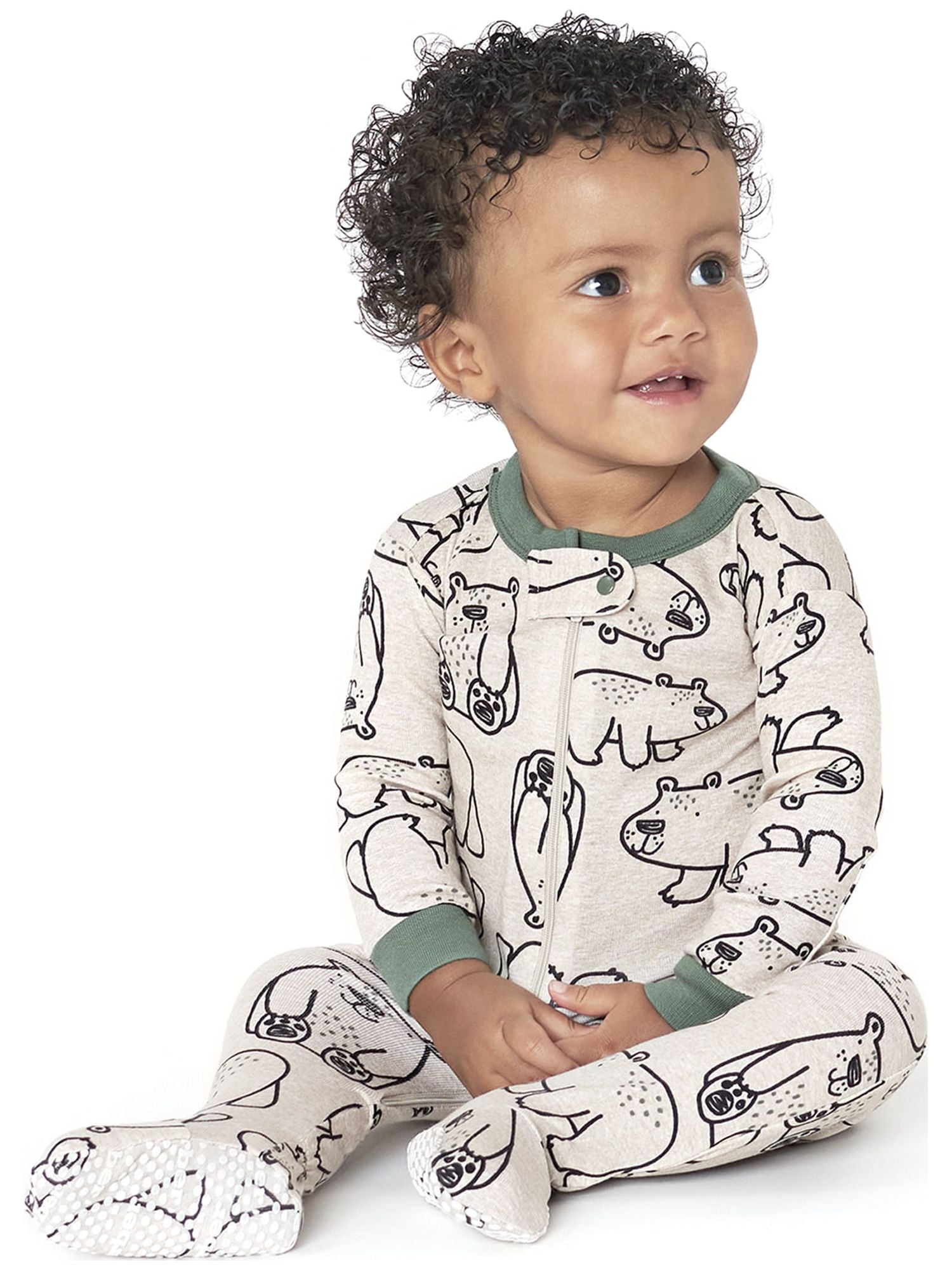 Gerber Baby & Toddler Neutral Snug Fit Footed Cotton Pajamas, 4-Pack, Sizes 0/3 Months-5T