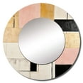 thumbnail image 2 of Designart "Dreamy Pink And Gold Cubism" Abstract Shapes Round Mirror Wall Decor Modern - Large Pink Round Office Mirror - Round Mirror - 36" x 36", 2 of 6