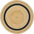 thumbnail image 3 of Avgari Creation Natural Jute Rug Hand Braided Round Area Rug Handmade Rug for Home Decor (2 Feet Round (24x24 Inches), Beige + BlackLine), 3 of 5