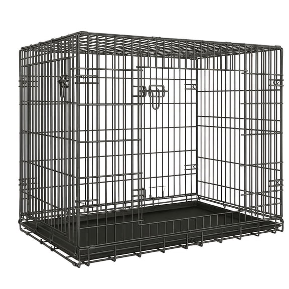 medium Dog Cage, Bold And Encrypted, Suitable For Dogs 10-40lbs, 2-door Folding Dog Cage, Waterproof And Rust-proof. Easy To Clean With Dividers,Leak-proof Tray And Safety Latches, Portable