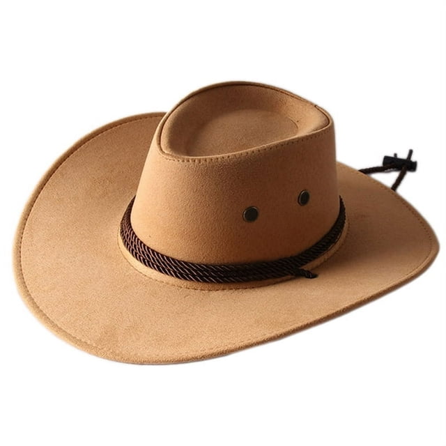 Retro Solid Color Cowboy Hat Breathable Jazz Hat All-match for Outdoor Casual
