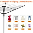 thumbnail image 6 of Qunbio Umbrella Drying Rack, 197 ft Rotary Umbrella Clothesline Outdoor, Adjustable Height Foldable Clothes Drying Rack for Garden Backyard, 6 of 12