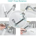 thumbnail image 3 of Dual Function Kitchen Faucet Adapter, Stainless Steel Wall Mount Sink Extender with Single Hole Installation, Lead-Free Material for Safety & Sustainability (Silver, 2 Pcs), 3 of 5