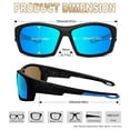 thumbnail image 6 of KANASTAL Blue Sports Sunglasses Mens Polarized Wrap Around Mirrored Sun Glasses Womens Rectangular Running Cycling Driving Golf UV400 Protection - Black Frame Mirrores Blue Lens, 6 of 8