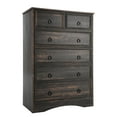 thumbnail image 2 of 6 Drawer Dresser for Bedroom, Tall Chest Of Drawers Wood Storage Cabinet for Living Room, Dark Rustic Oak, 2 of 11