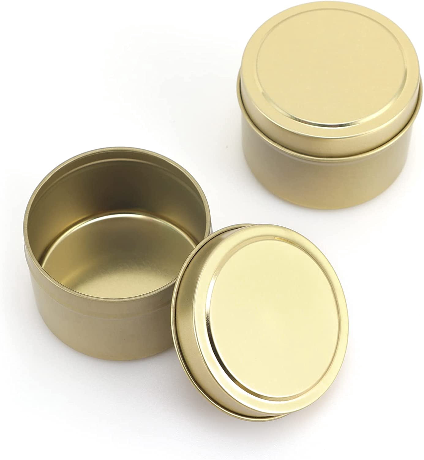 24pcs Gold Candle Tins, 4oz, DIY Candle Making Kit, Storage Jars, Adult, Unisex, Traditional, Christmas