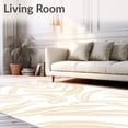 thumbnail image 2 of ODIKA 4'x6' Machine Washable Non-Slip Area Rug, Brushstroke Abstract Expressionist Modern Contemporary Artistic High Traffic Rug, Beige, 597172, 2 of 7